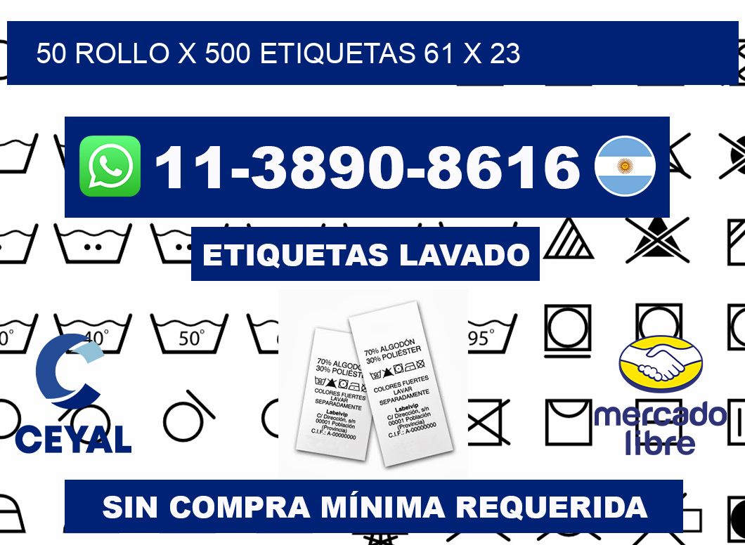 50 rollo x 500 etiquetas 61 x 23