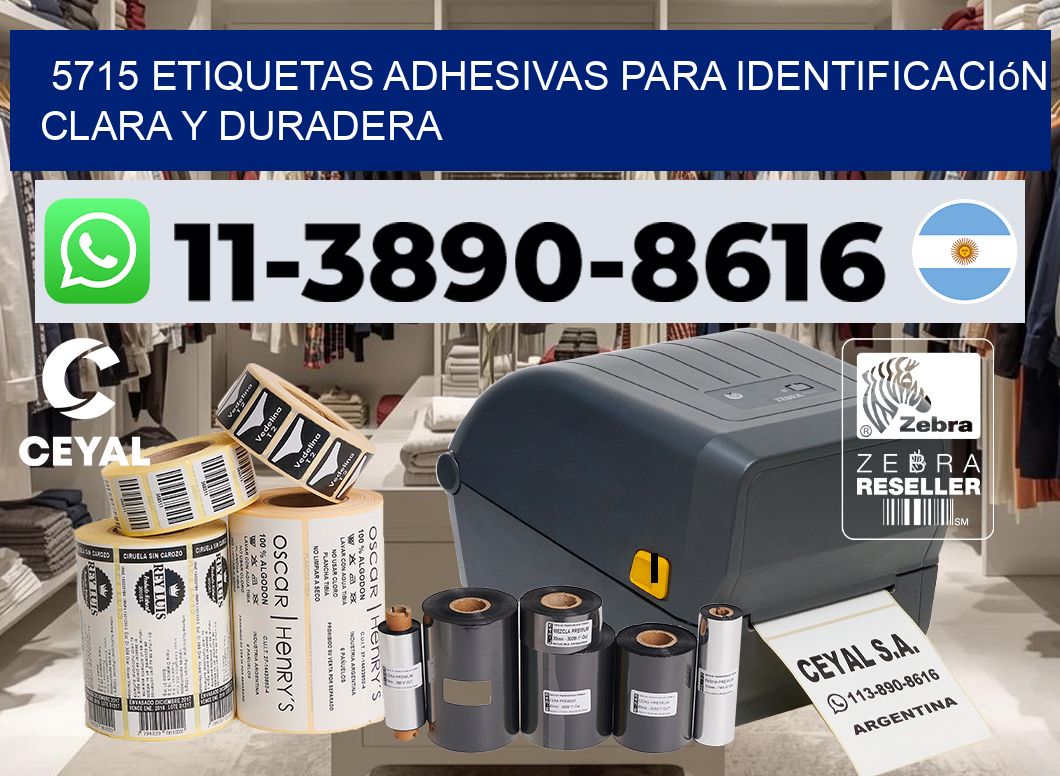 5715 Etiquetas adhesivas para identificación clara y duradera