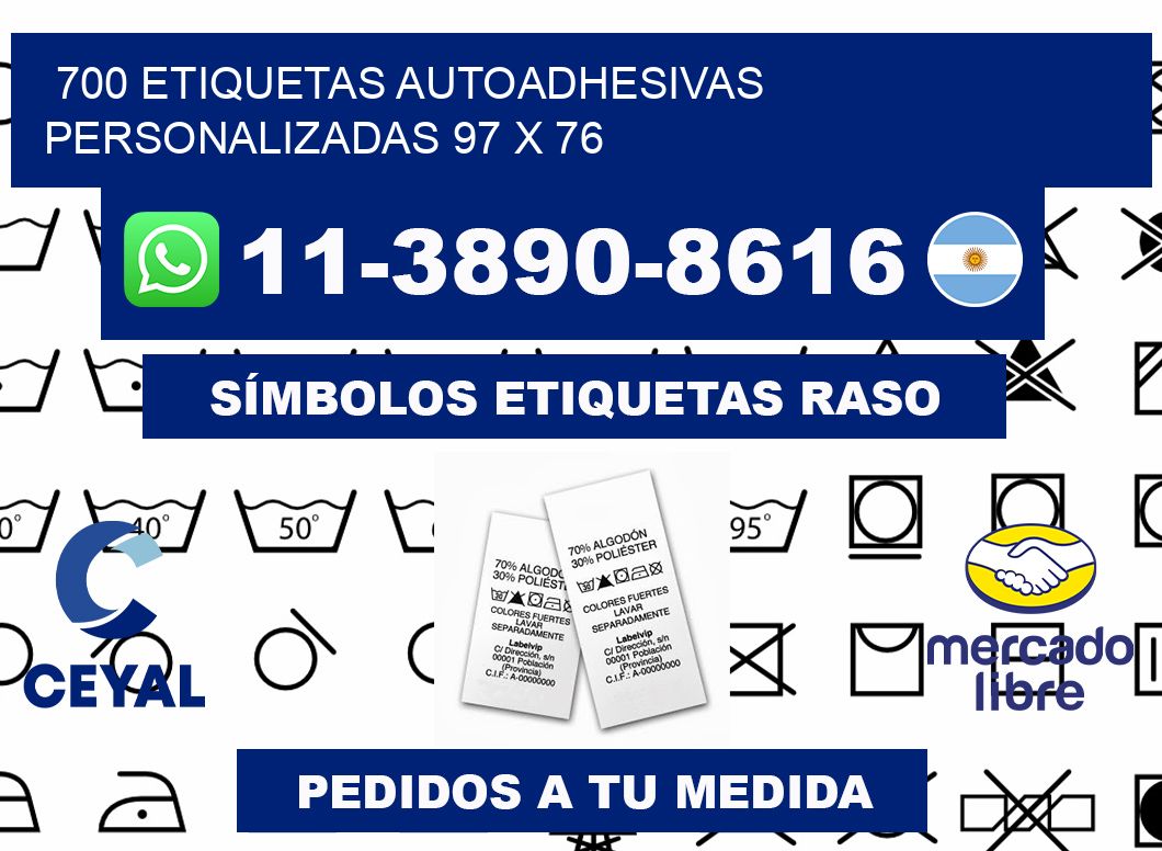 700 Etiquetas autoadhesivas personalizadas 97 x 76