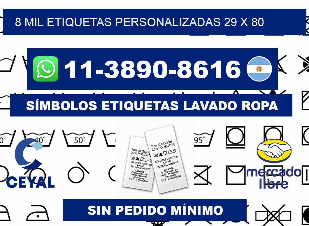 8 mil etiquetas personalizadas 29 x 80