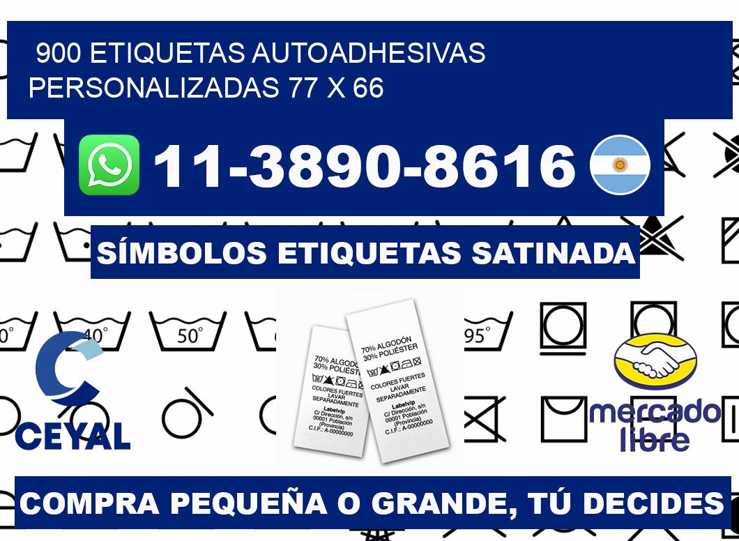 900 Etiquetas autoadhesivas personalizadas 77 x 66