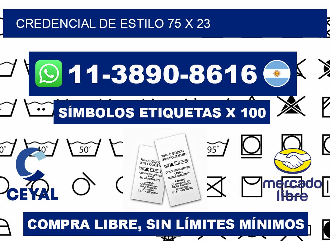 Credencial de estilo 75 x 23