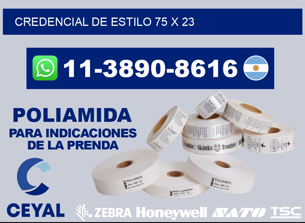 Credencial de estilo 75 x 23