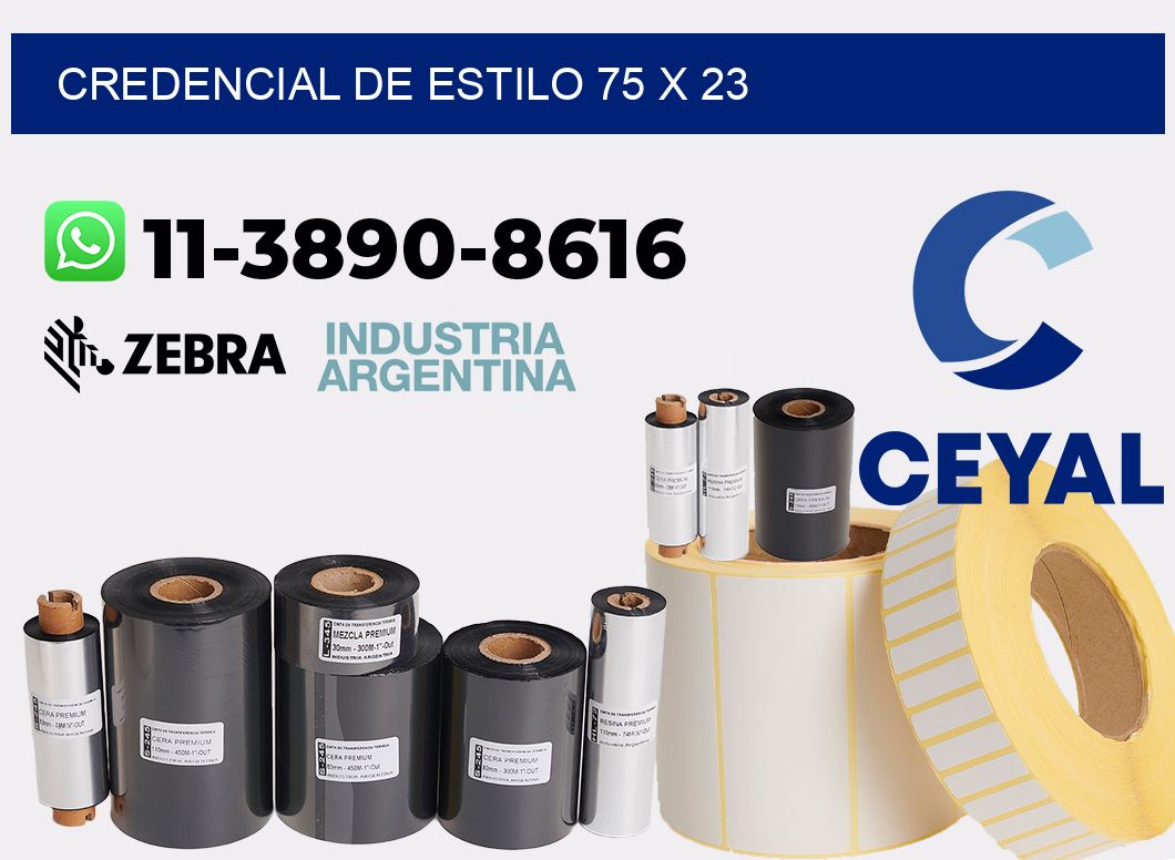 Credencial de estilo 75 x 23