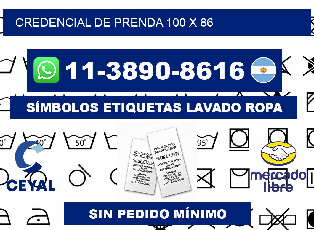 Credencial de prenda 100 x 86