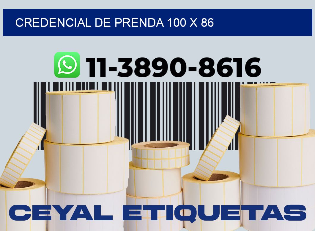 Credencial de prenda 100 x 86