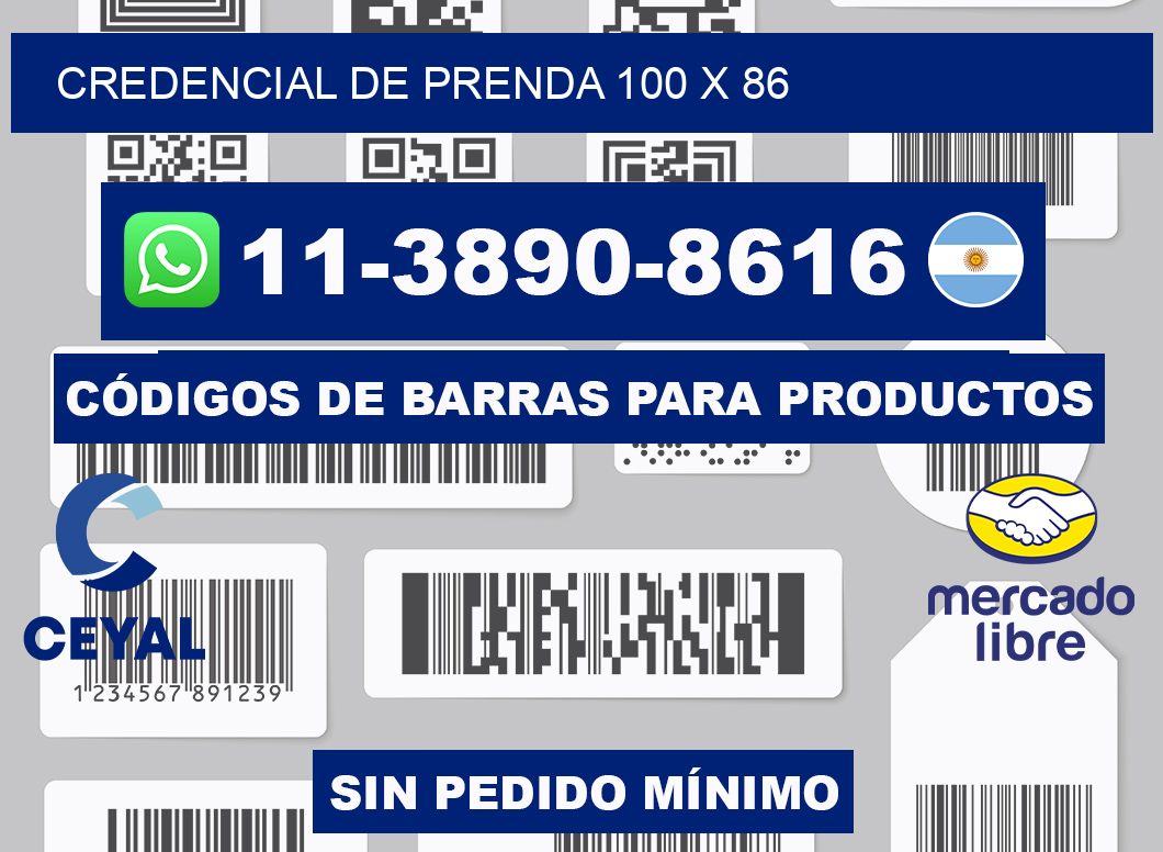 Credencial de prenda 100 x 86