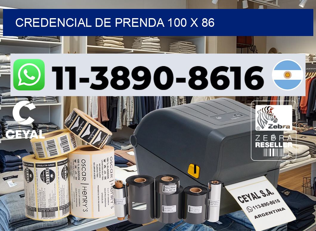 Credencial de prenda 100 x 86