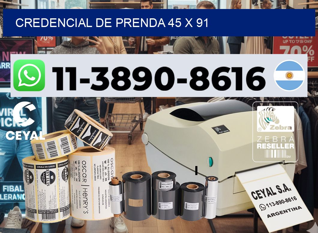 Credencial de prenda 45 x 91