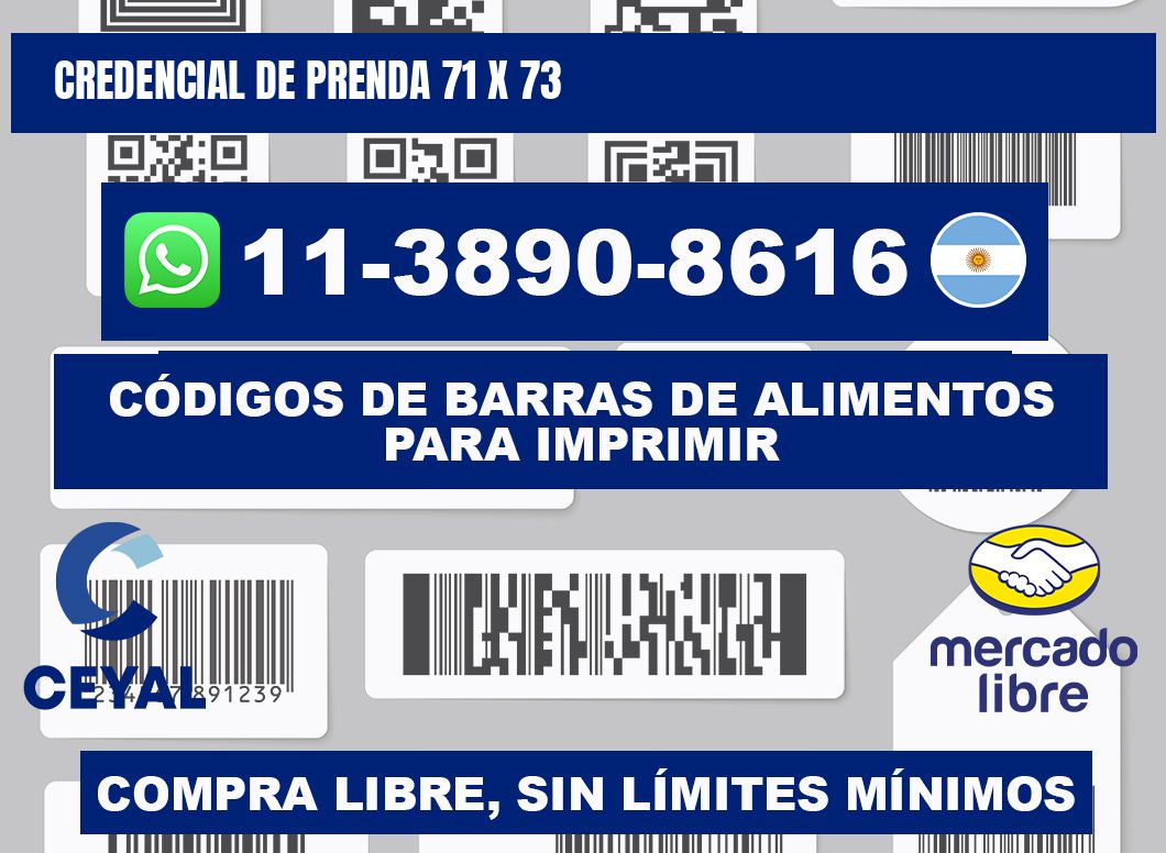 Credencial de prenda 71 x 73