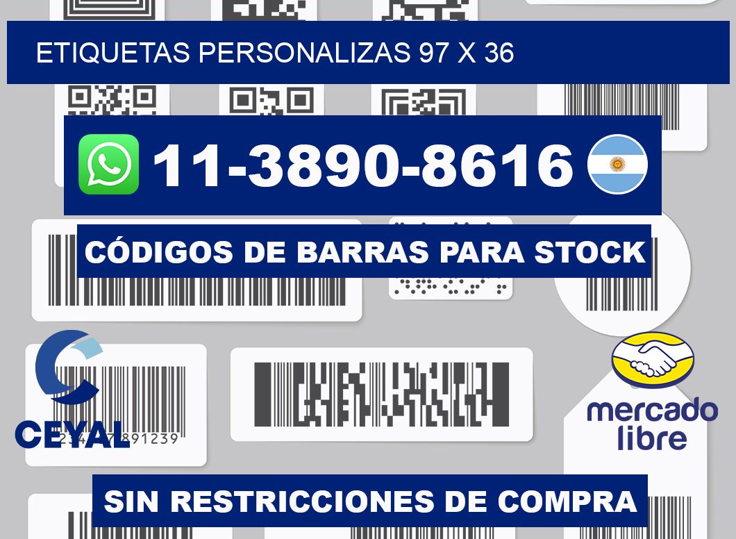 ETIQUETAS PERSONALIZAS 97 x 36