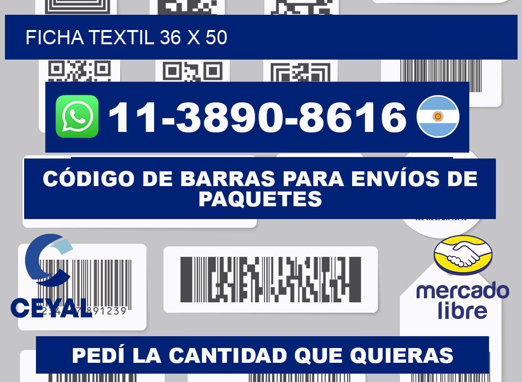 Ficha textil 36 x 50