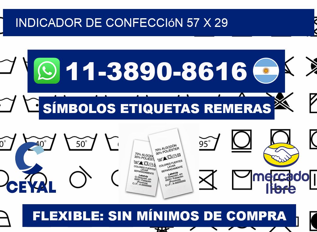 Indicador de confección 57 x 29