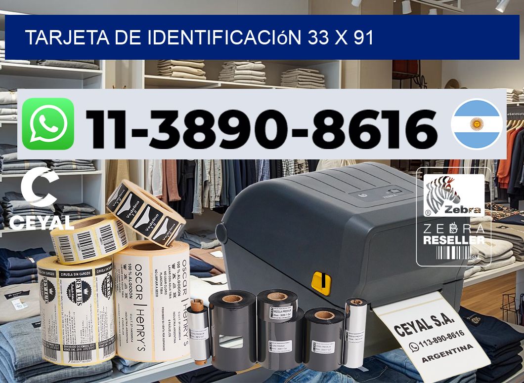 Tarjeta de identificación 33 x 91