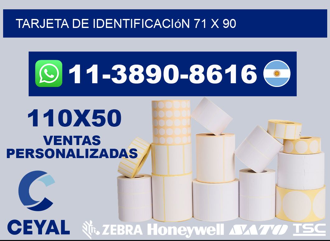 Tarjeta de identificación 71 x 90