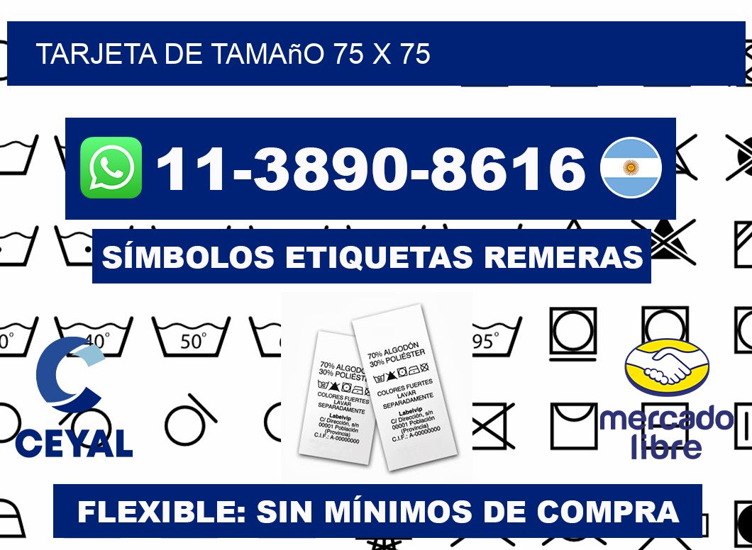 Tarjeta de tamaño 75 x 75