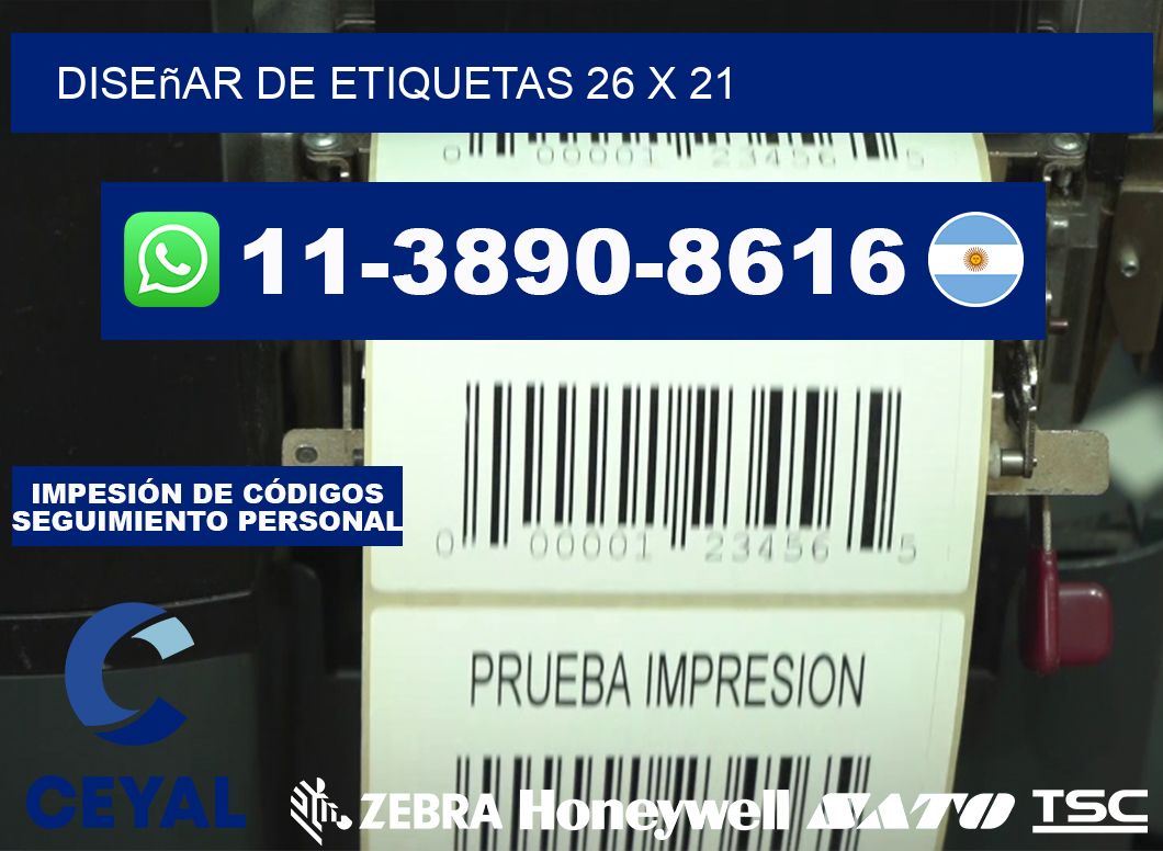 diseñar de etiquetas 26 x 21