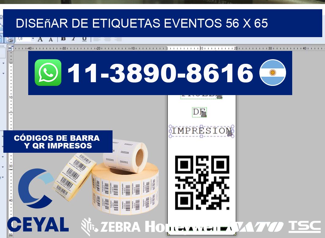 diseñar de etiquetas eventos 56 x 65