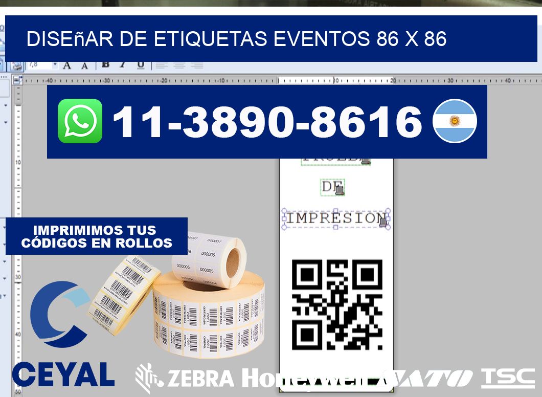diseñar de etiquetas eventos 86 x 86