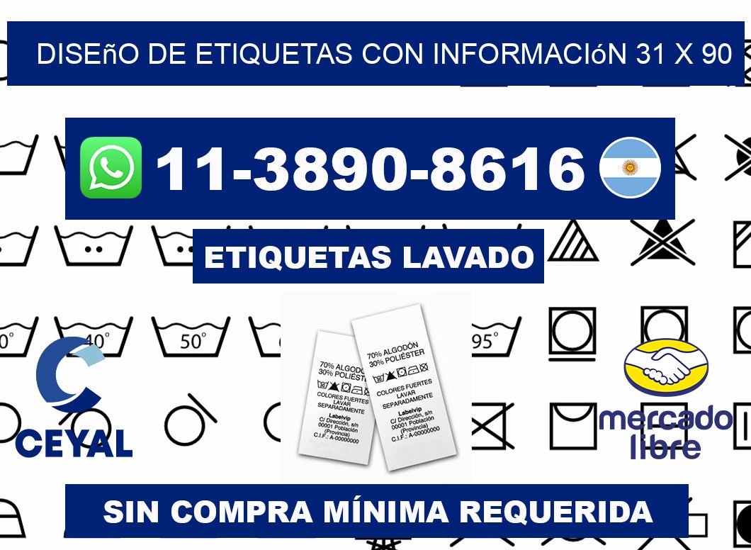 diseño de etiquetas con información 31 x 90