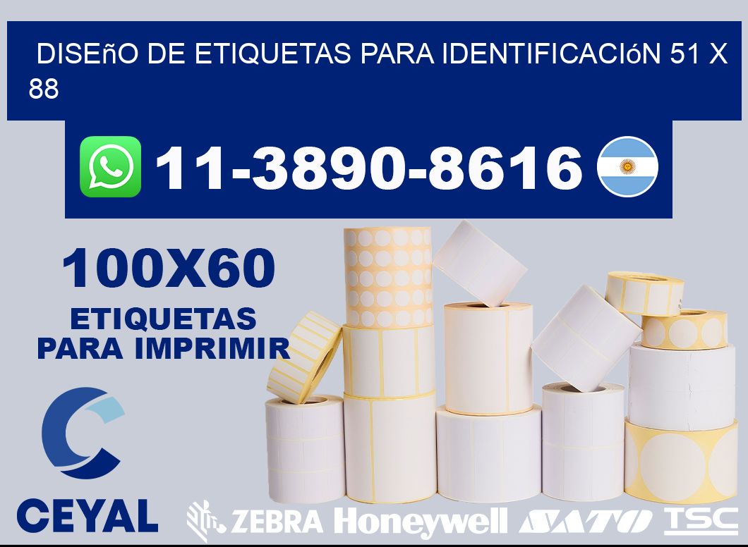 diseño de etiquetas para identificación 51 x 88