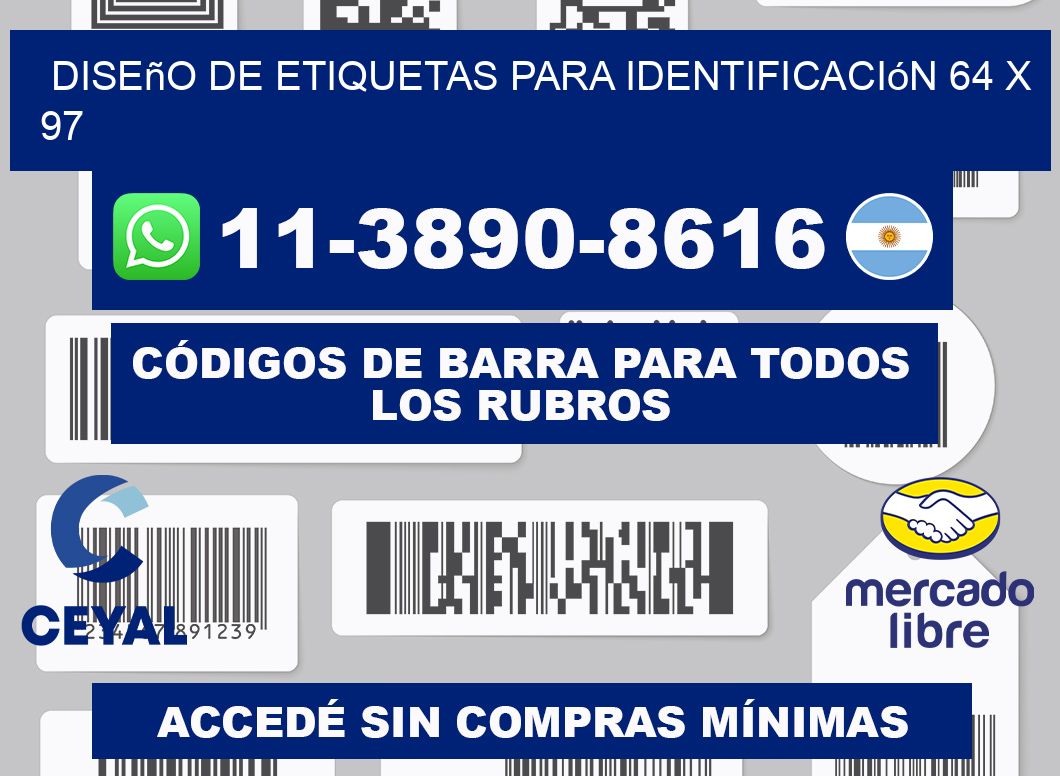 diseño de etiquetas para identificación 64 x 97