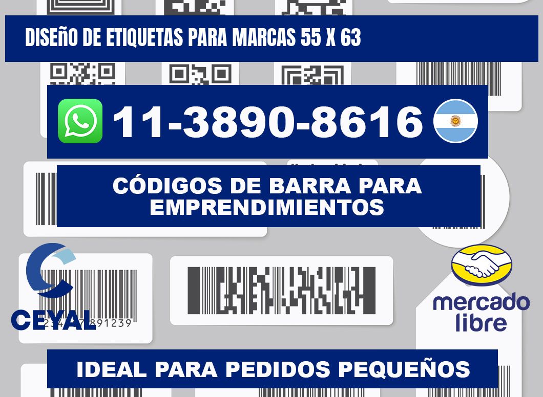 diseño de etiquetas para marcas 55 x 63
