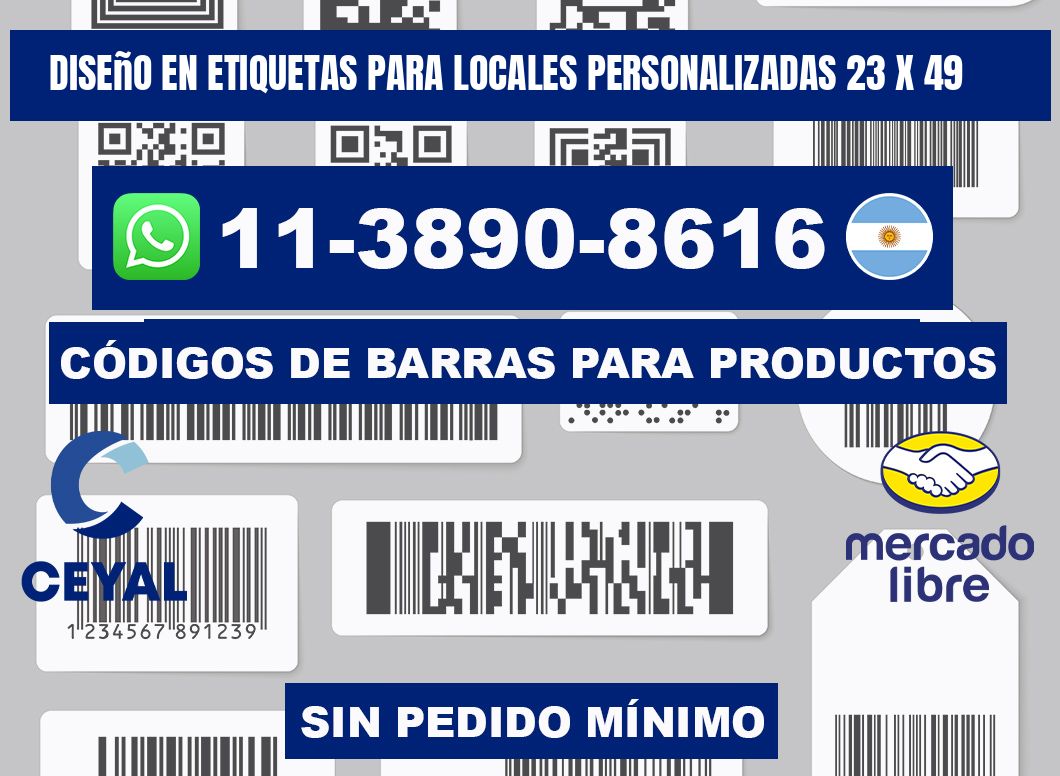 diseño en etiquetas para locales personalizadas 23 x 49