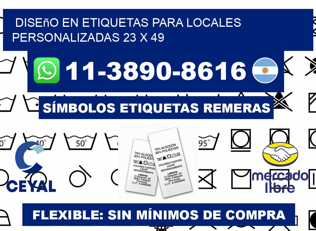diseño en etiquetas para locales personalizadas 23 x 49