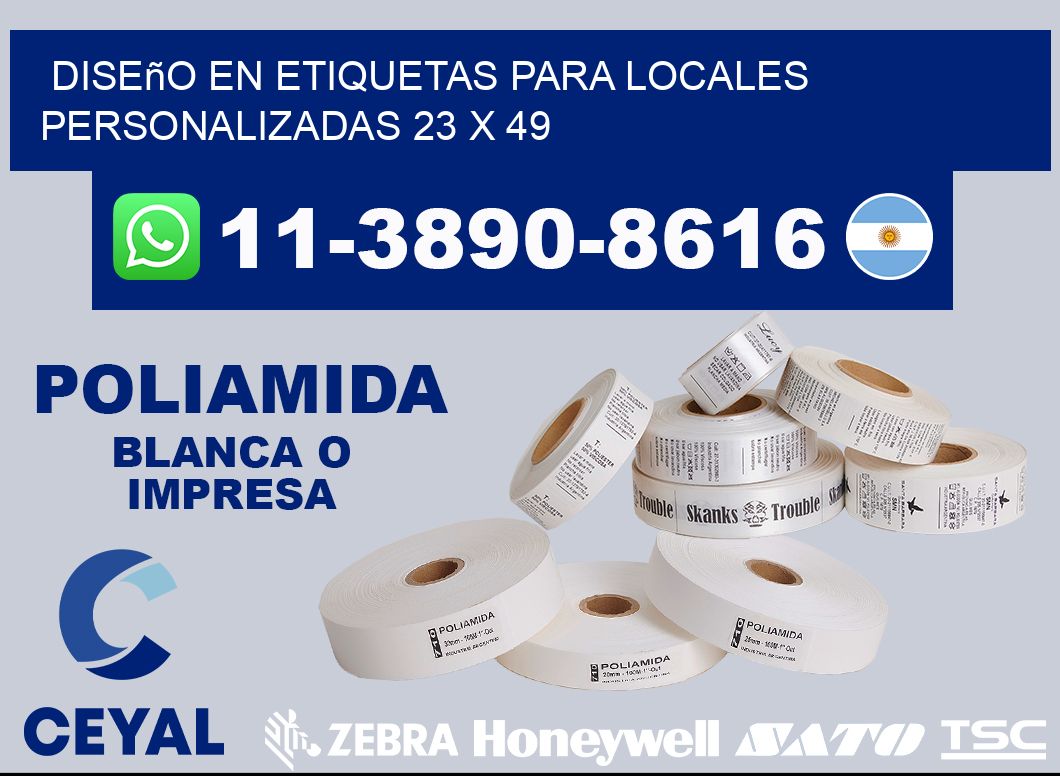 diseño en etiquetas para locales personalizadas 23 x 49