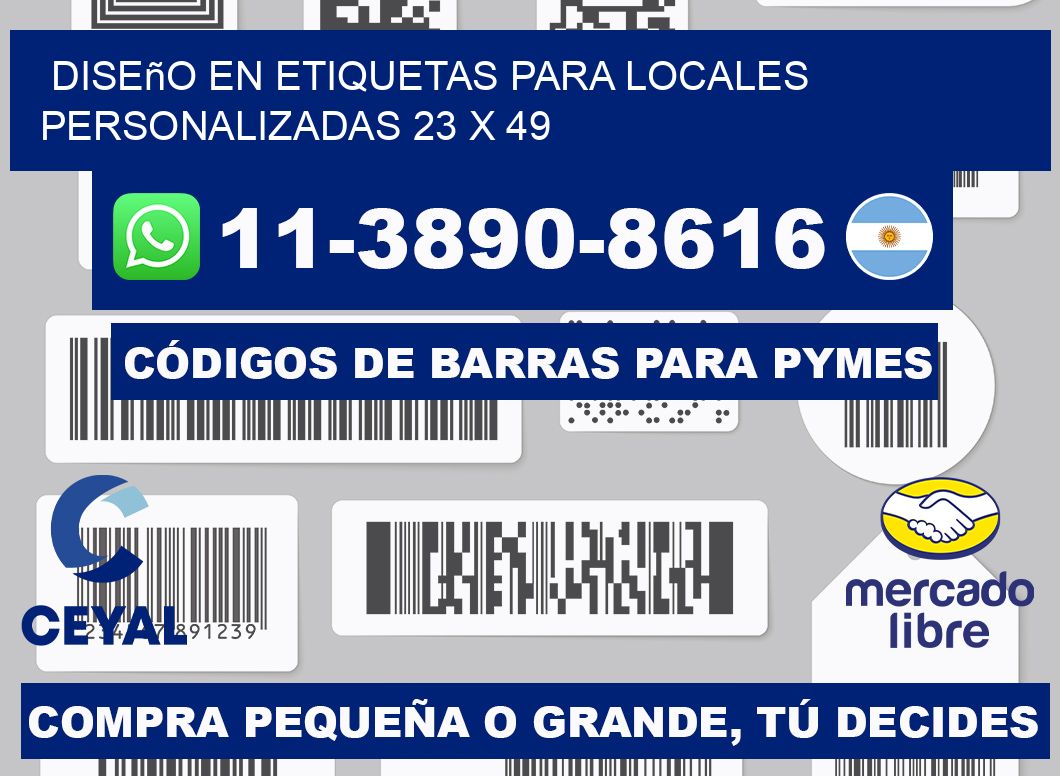 diseño en etiquetas para locales personalizadas 23 x 49