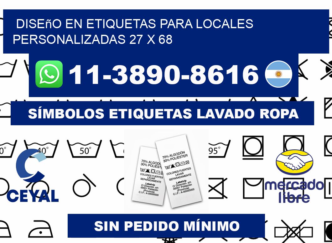 diseño en etiquetas para locales personalizadas 27 x 68