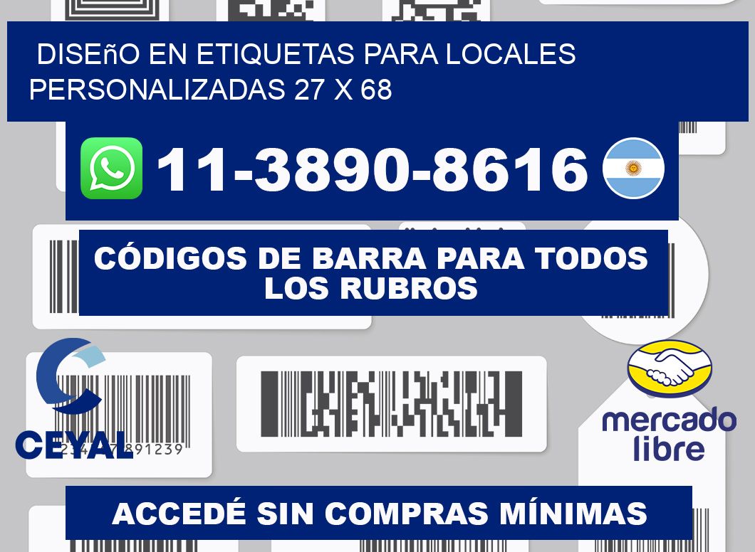 diseño en etiquetas para locales personalizadas 27 x 68