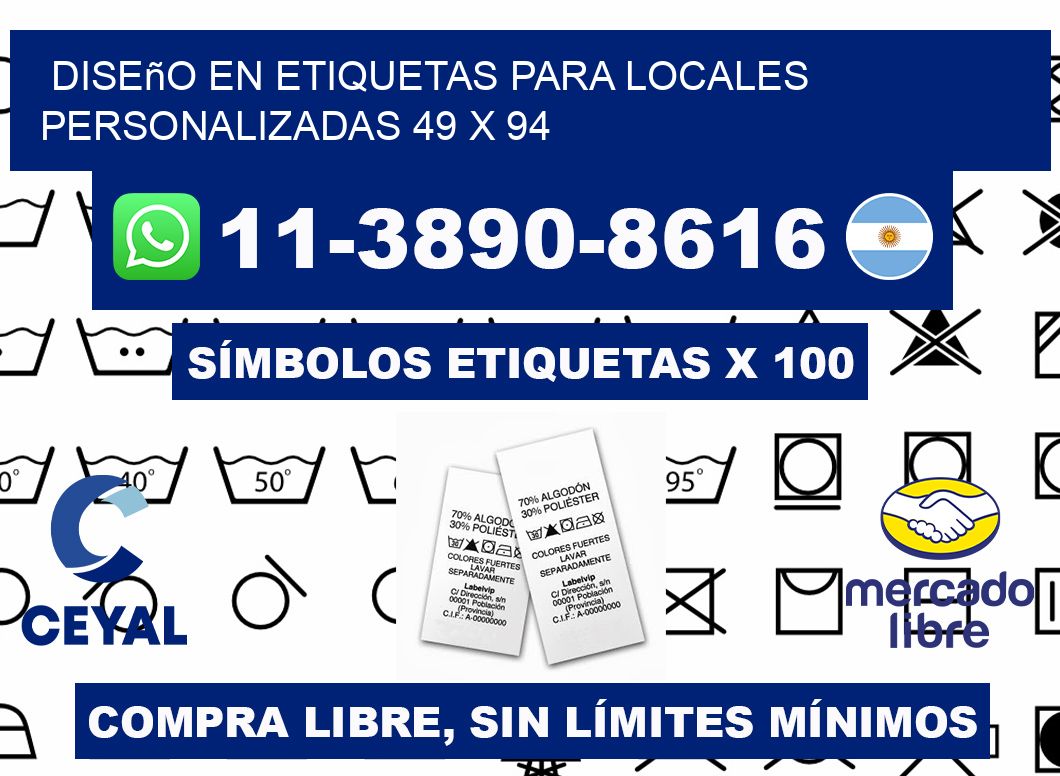diseño en etiquetas para locales personalizadas 49 x 94