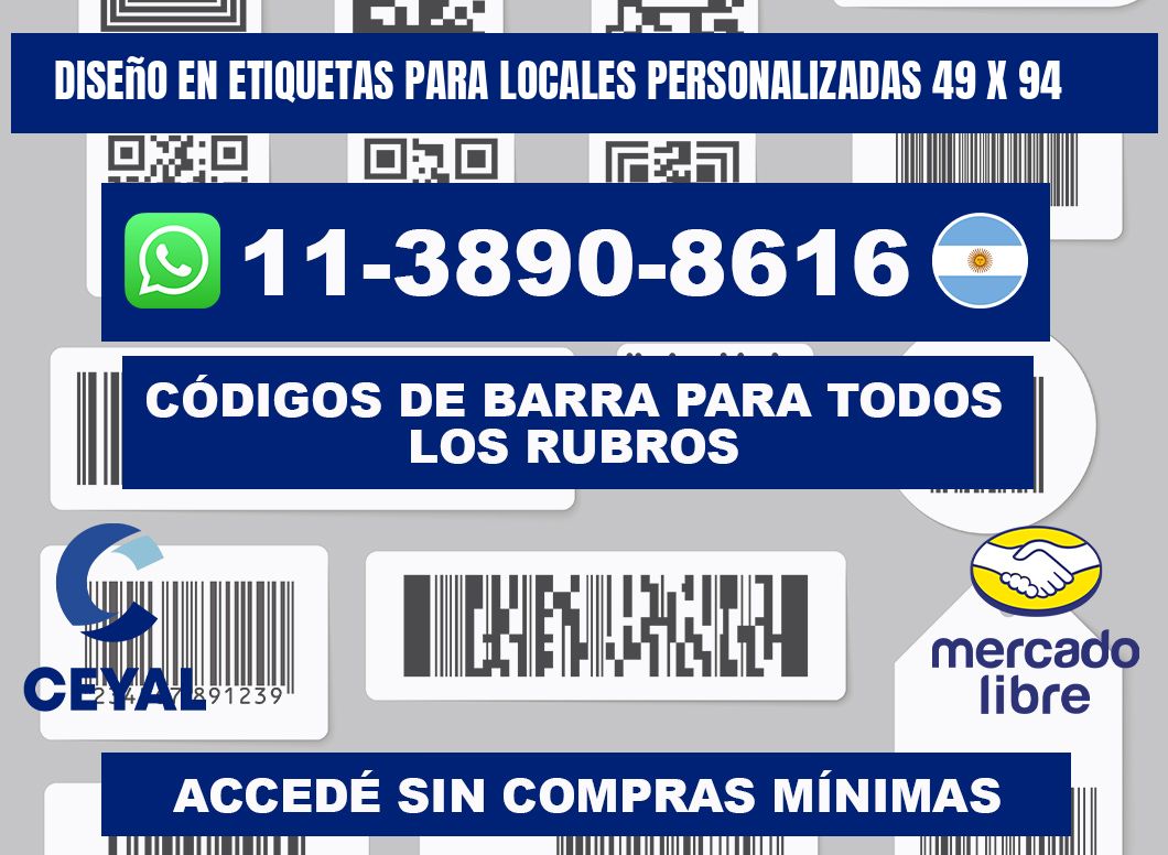 diseño en etiquetas para locales personalizadas 49 x 94