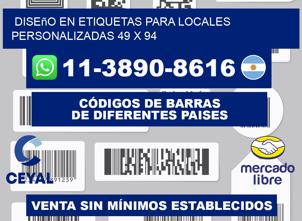 diseño en etiquetas para locales personalizadas 49 x 94