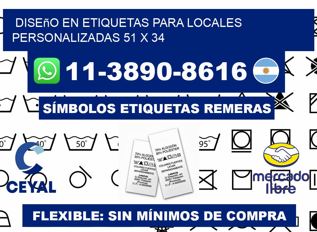 diseño en etiquetas para locales personalizadas 51 x 34