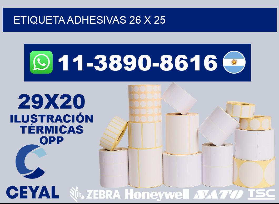 etiqueta adhesivas 26 x 25