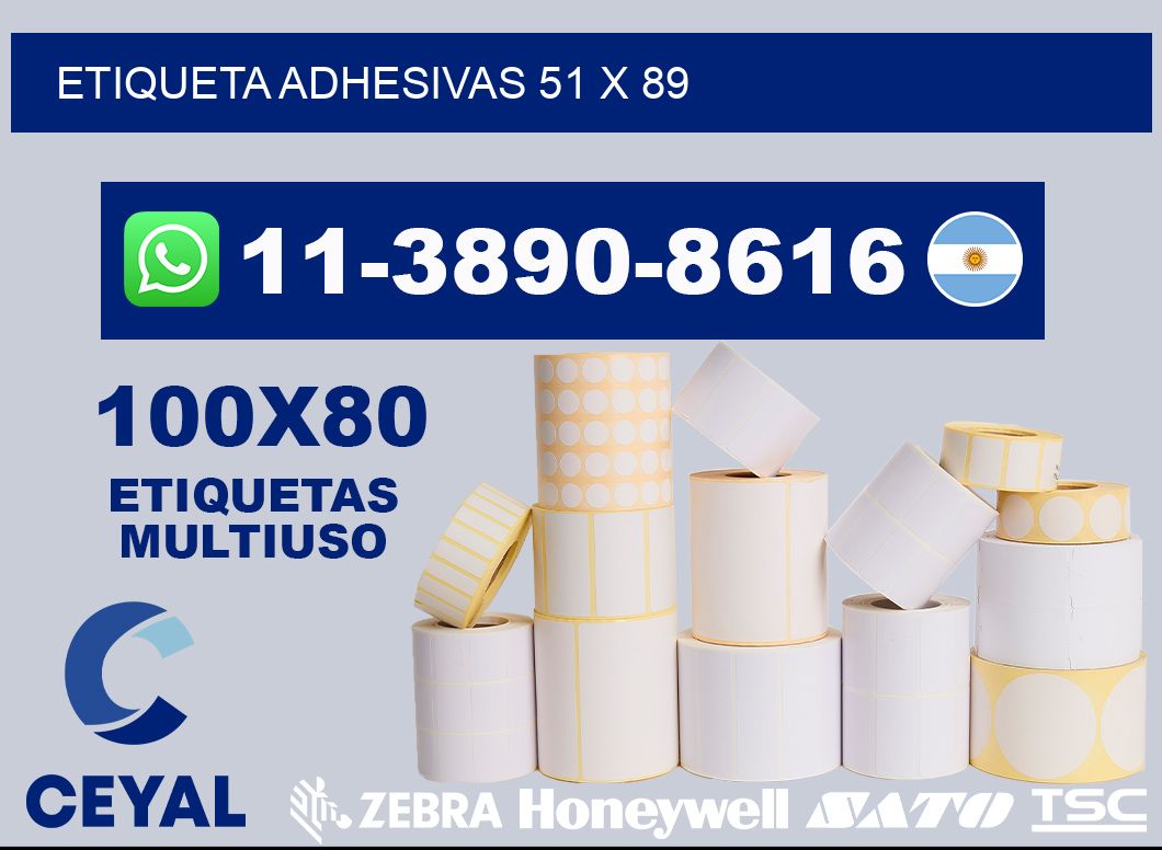etiqueta adhesivas 51 x 89
