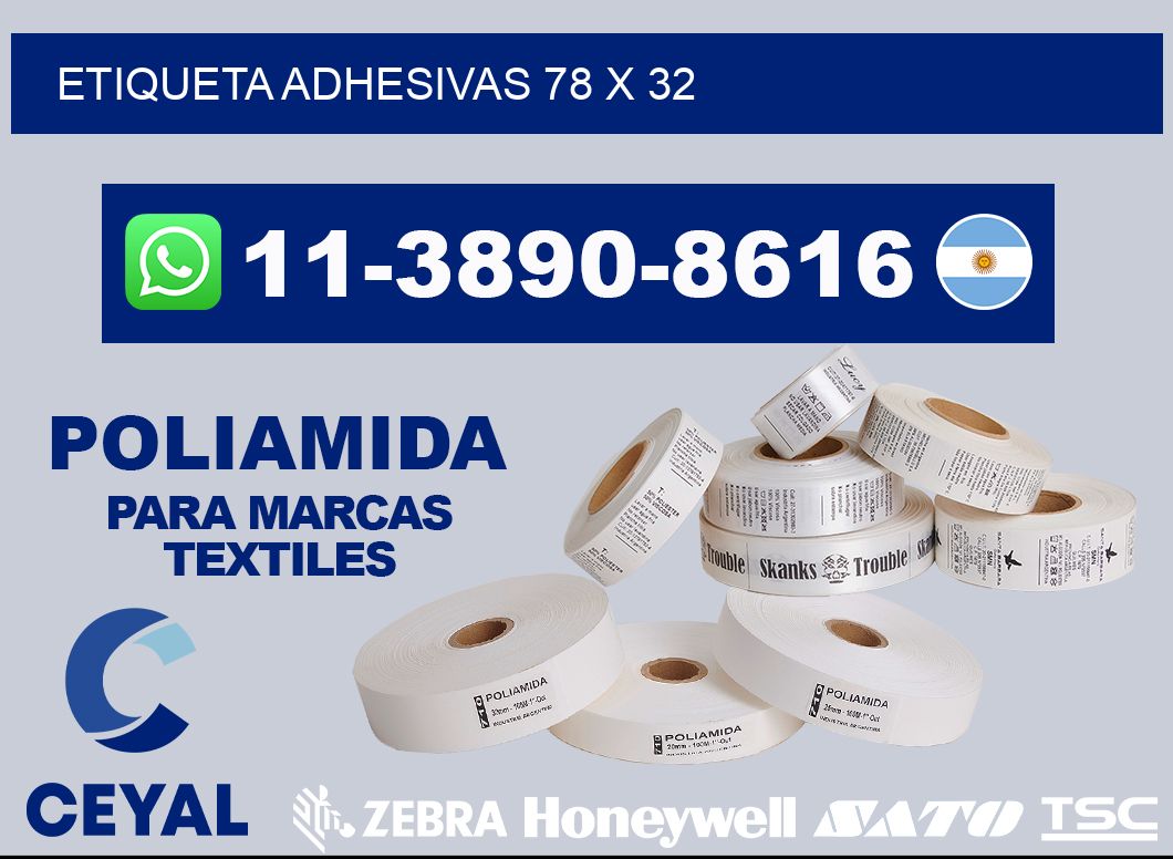 etiqueta adhesivas 78 x 32