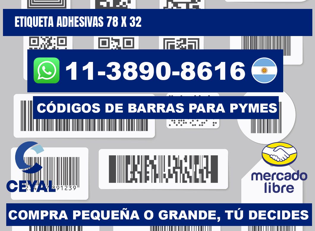 etiqueta adhesivas 78 x 32