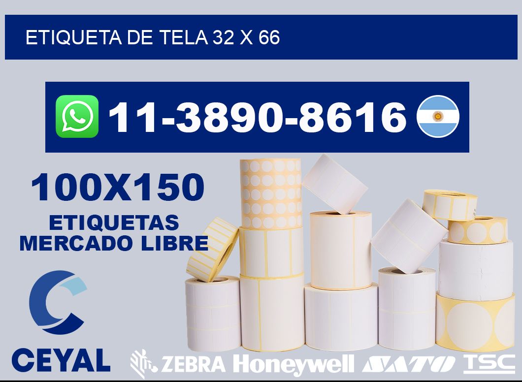 etiqueta de tela 32 x 66