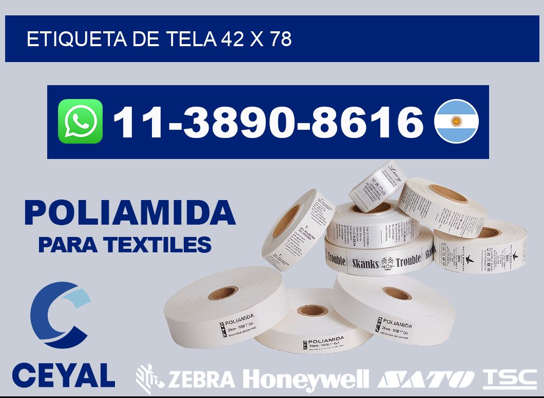 etiqueta de tela 42 x 78