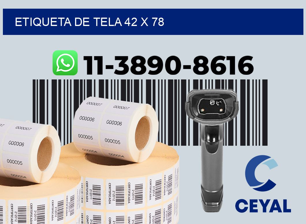 etiqueta de tela 42 x 78
