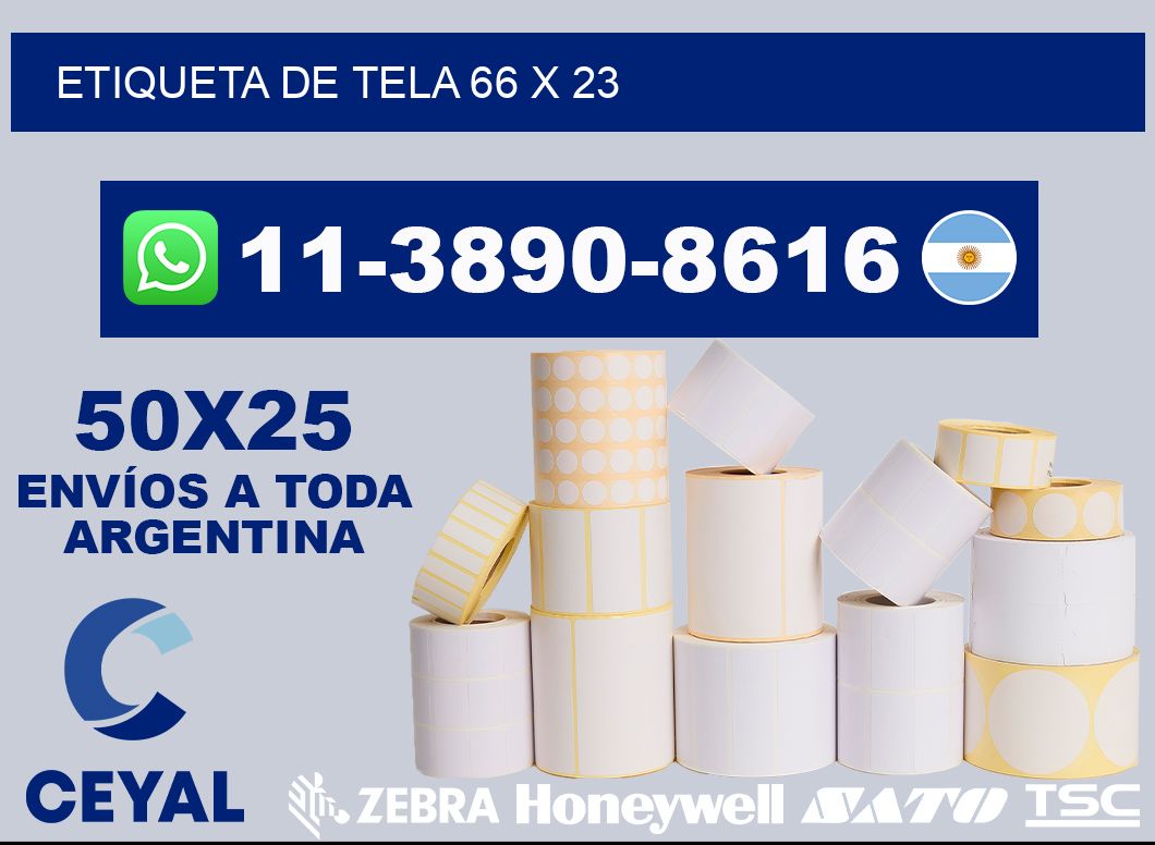 etiqueta de tela 66 x 23