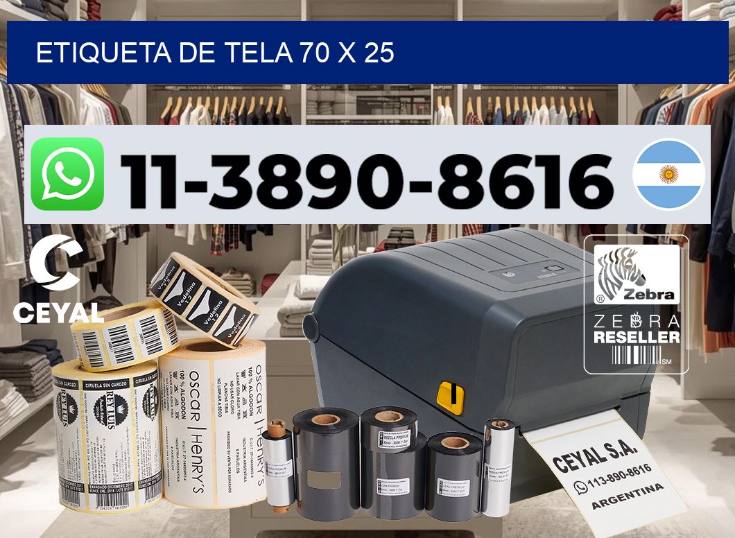 etiqueta de tela 70 x 25