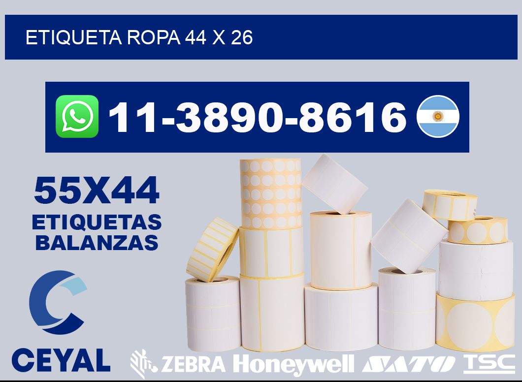 etiqueta ropa 44 x 26