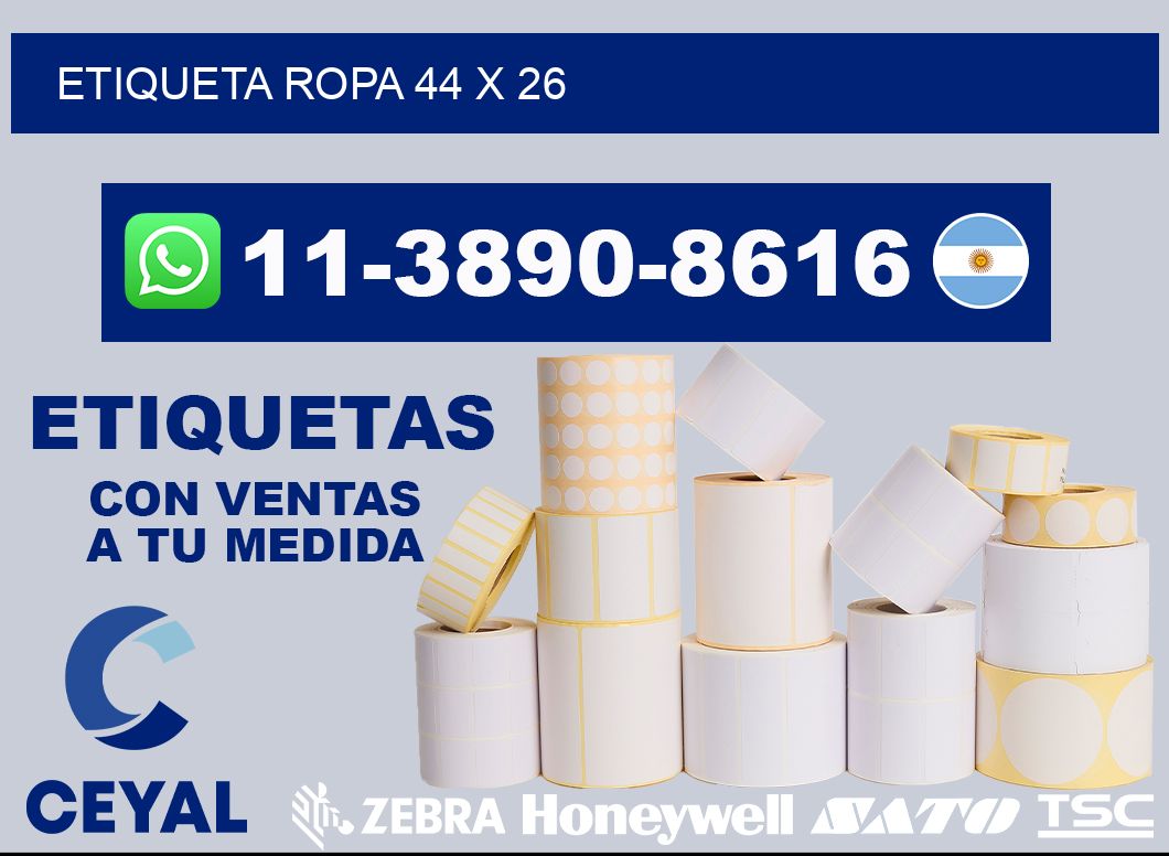 etiqueta ropa 44 x 26