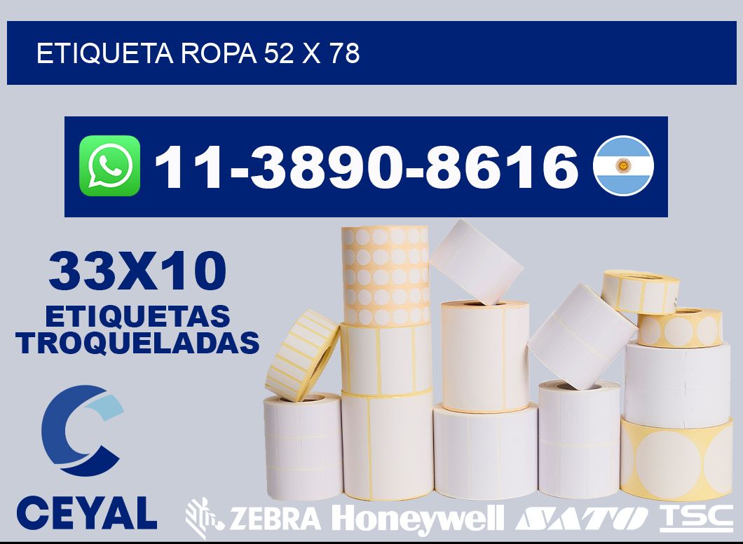 etiqueta ropa 52 x 78