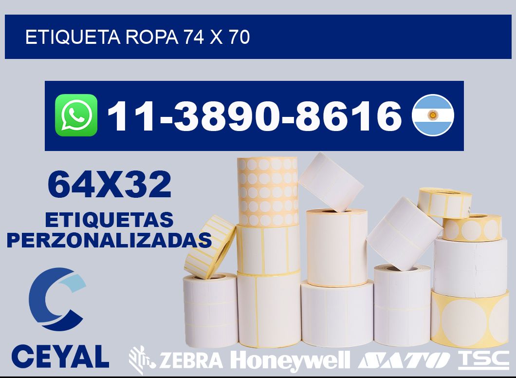 etiqueta ropa 74 x 70